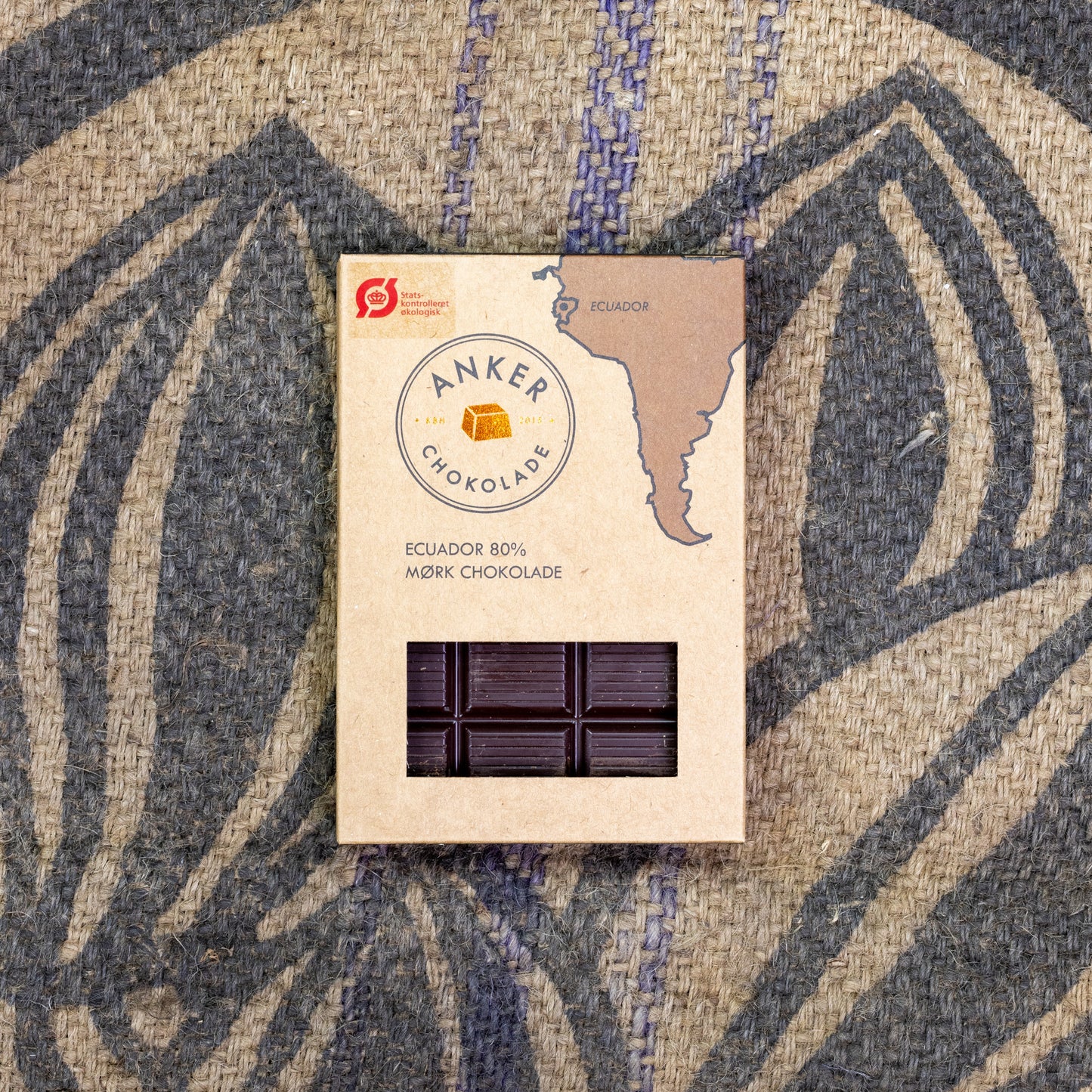 100gr Plade - Ecuador 80% mørk chokolade - DK-ØKO-100